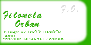 filomela orban business card